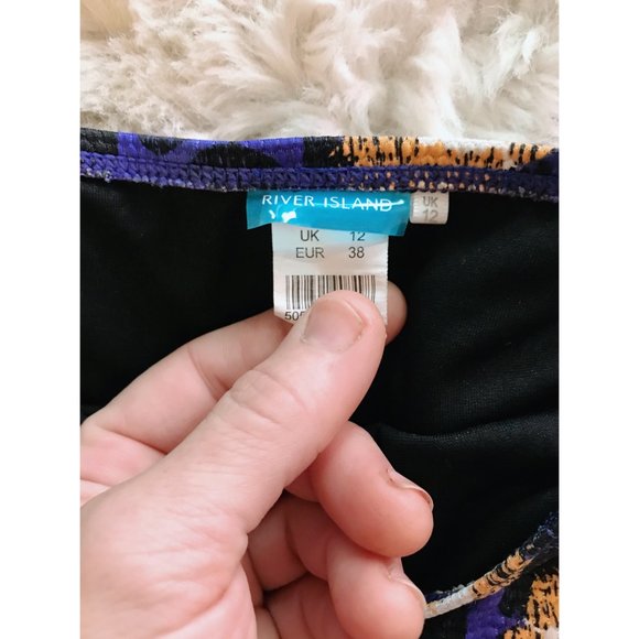 NWOT | River Island Swim Bottom | Royal Blue Leopard Print | UK 12 | US Size 8 - Picture 2 of 5